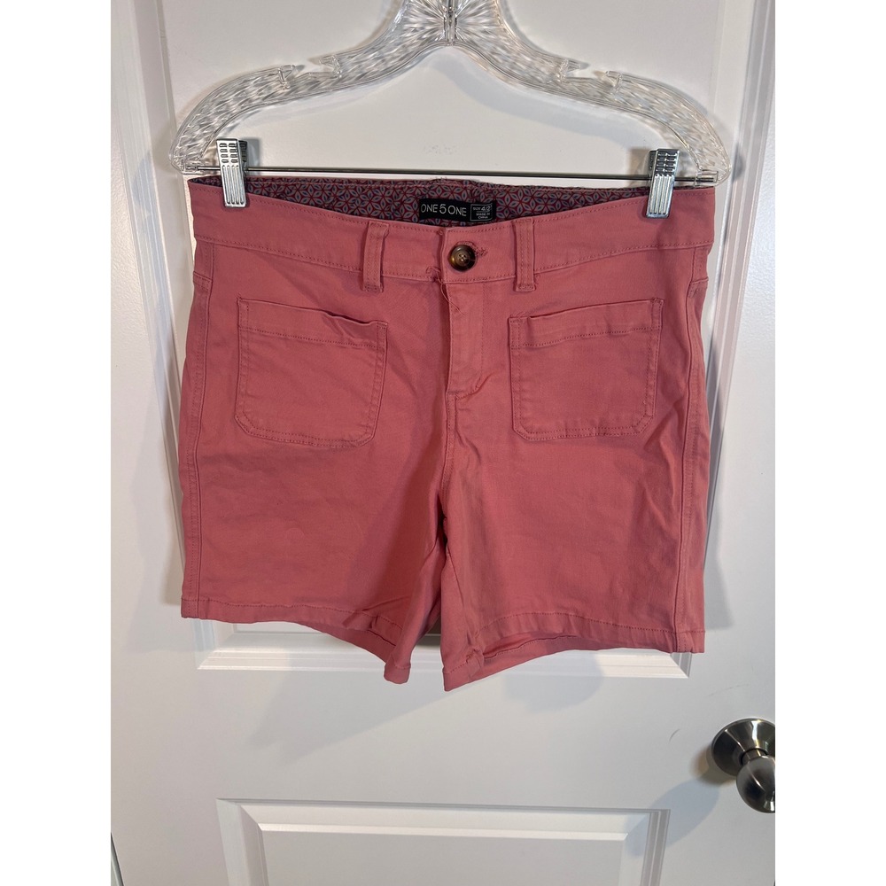 One 5 One Womens Shorts Front Patch Pockets Pink Size 4/27